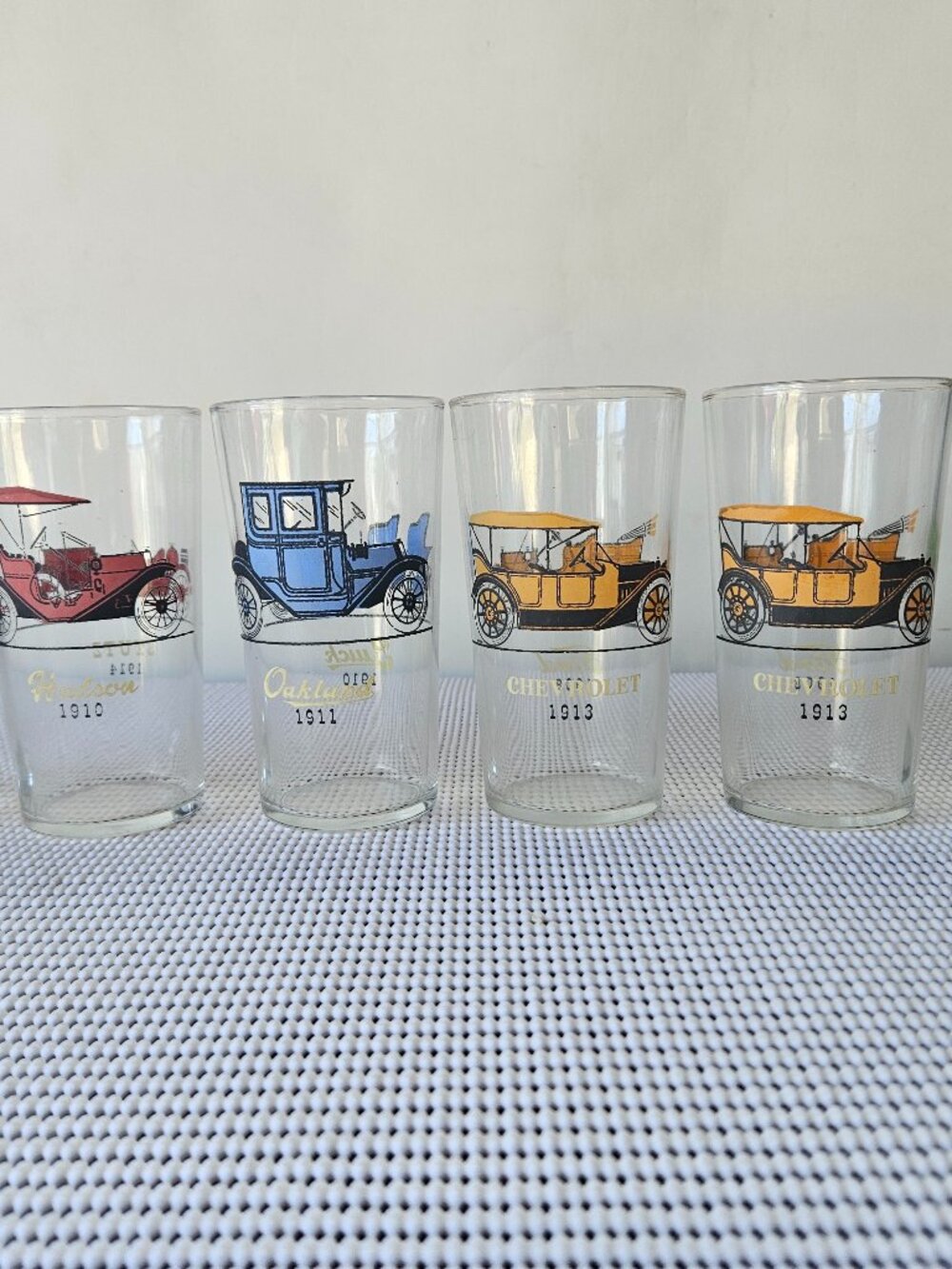 Vintage Hazel Atlas Automotive Glasses, six glasses  (G5)
